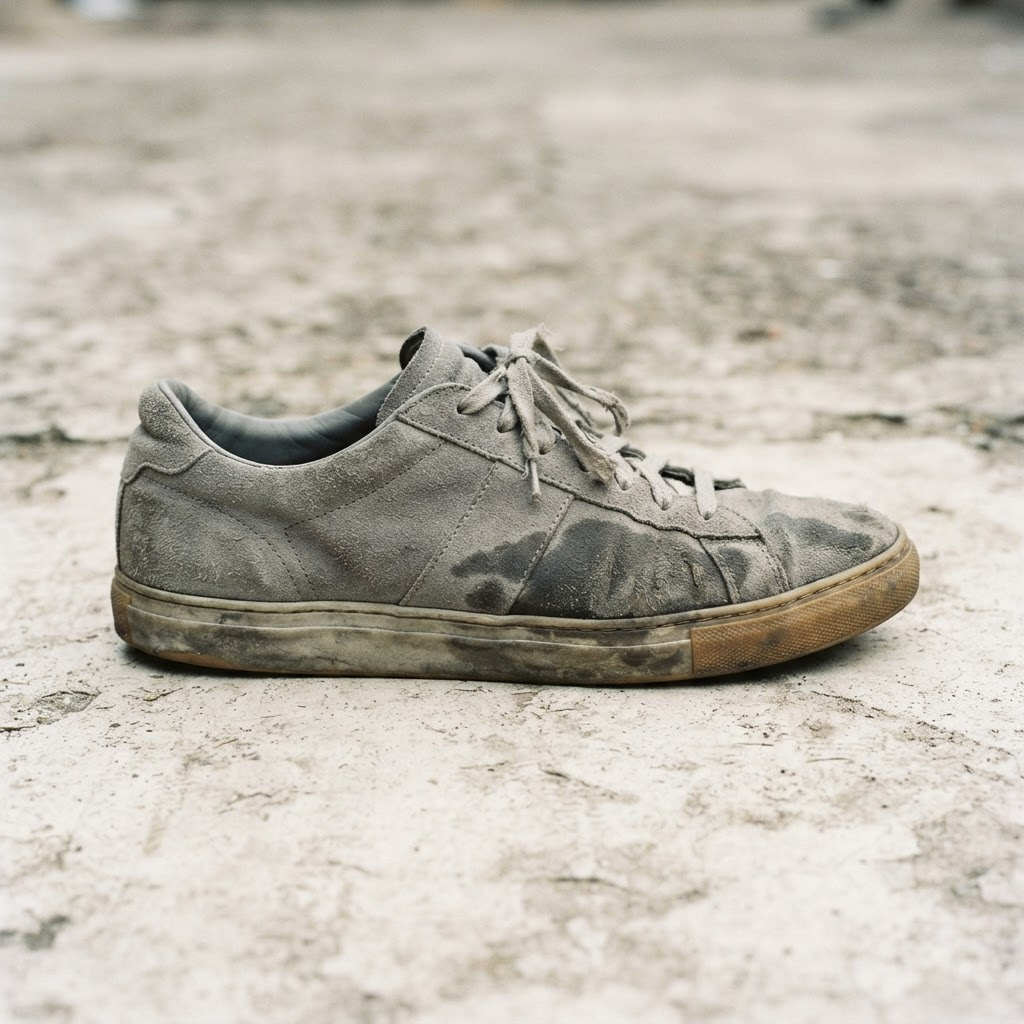 Before: Suede low-top trainers